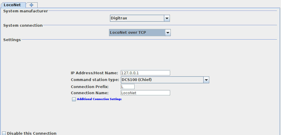 Connection settings