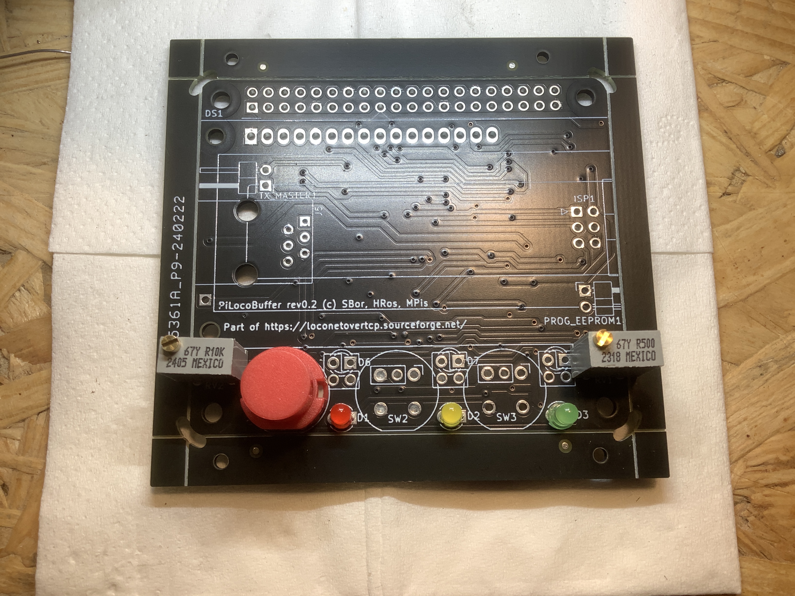 PCB with LEDs, Potis and Switch