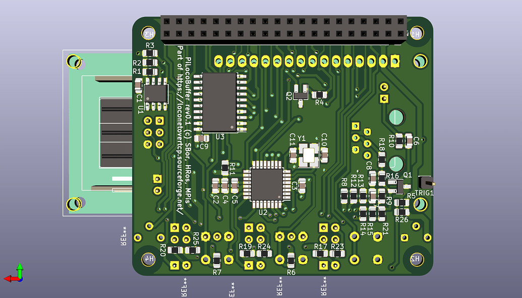 Back side of the board with most components